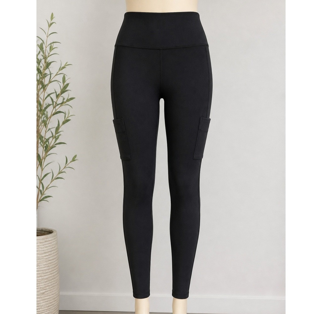 Spyder Active Small Black Cargo Leggings High Waist Full Length Athleisure